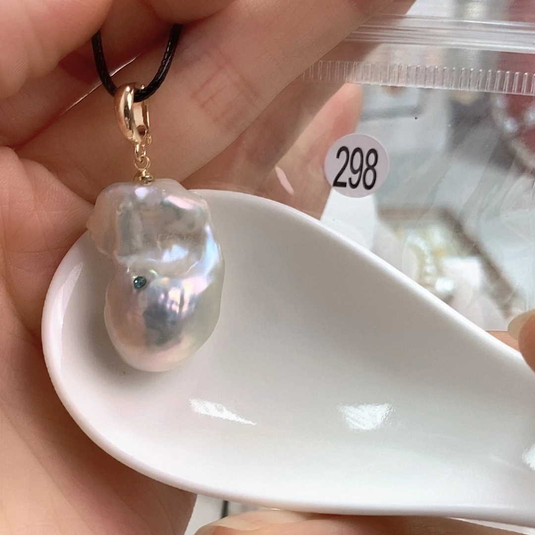 淡水珍珠银S925镶嵌颈饰