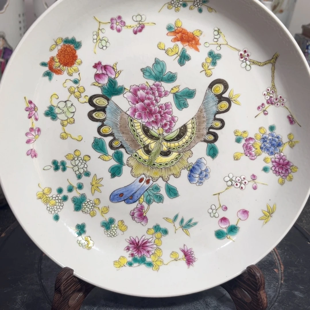 粉彩赏盘一件全品