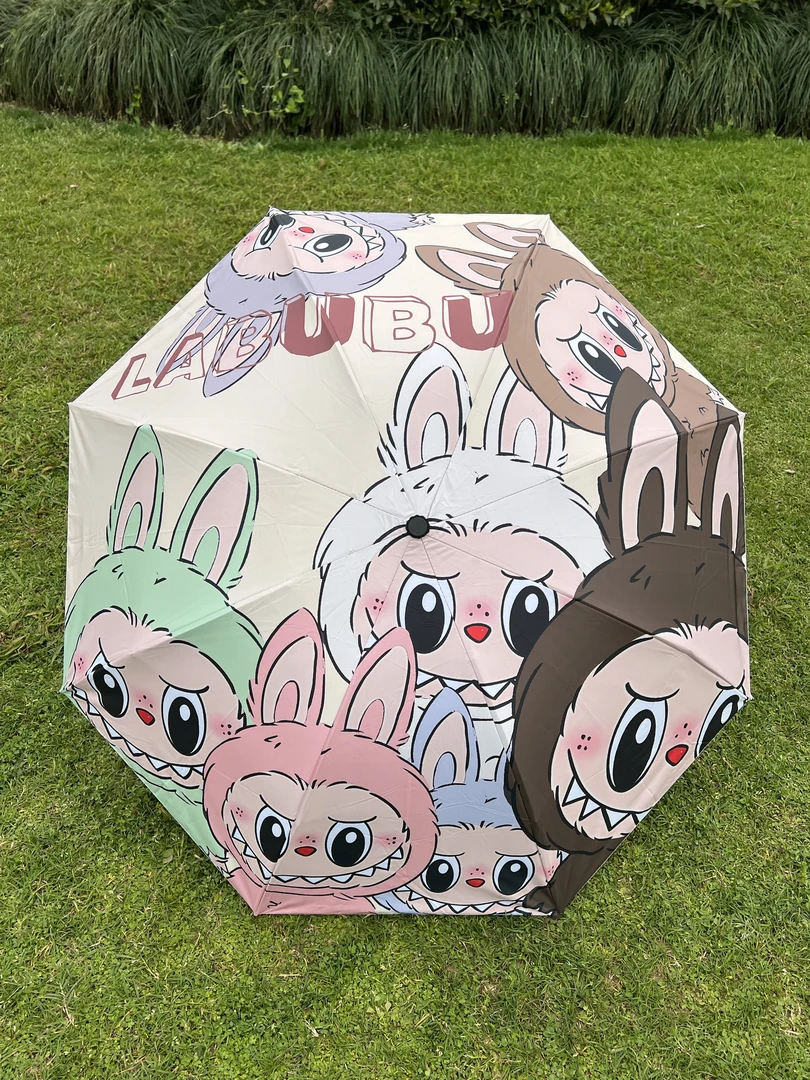 【新款】拉布布手动八骨折叠雨伞卡通学生党晴雨两用防晒防紫外线伞