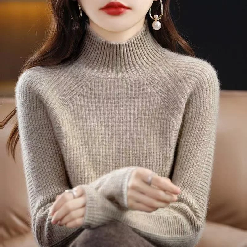 重磅100羊绒！秋冬新款加厚纯羊绒时尚百搭优雅针织打底衫女7