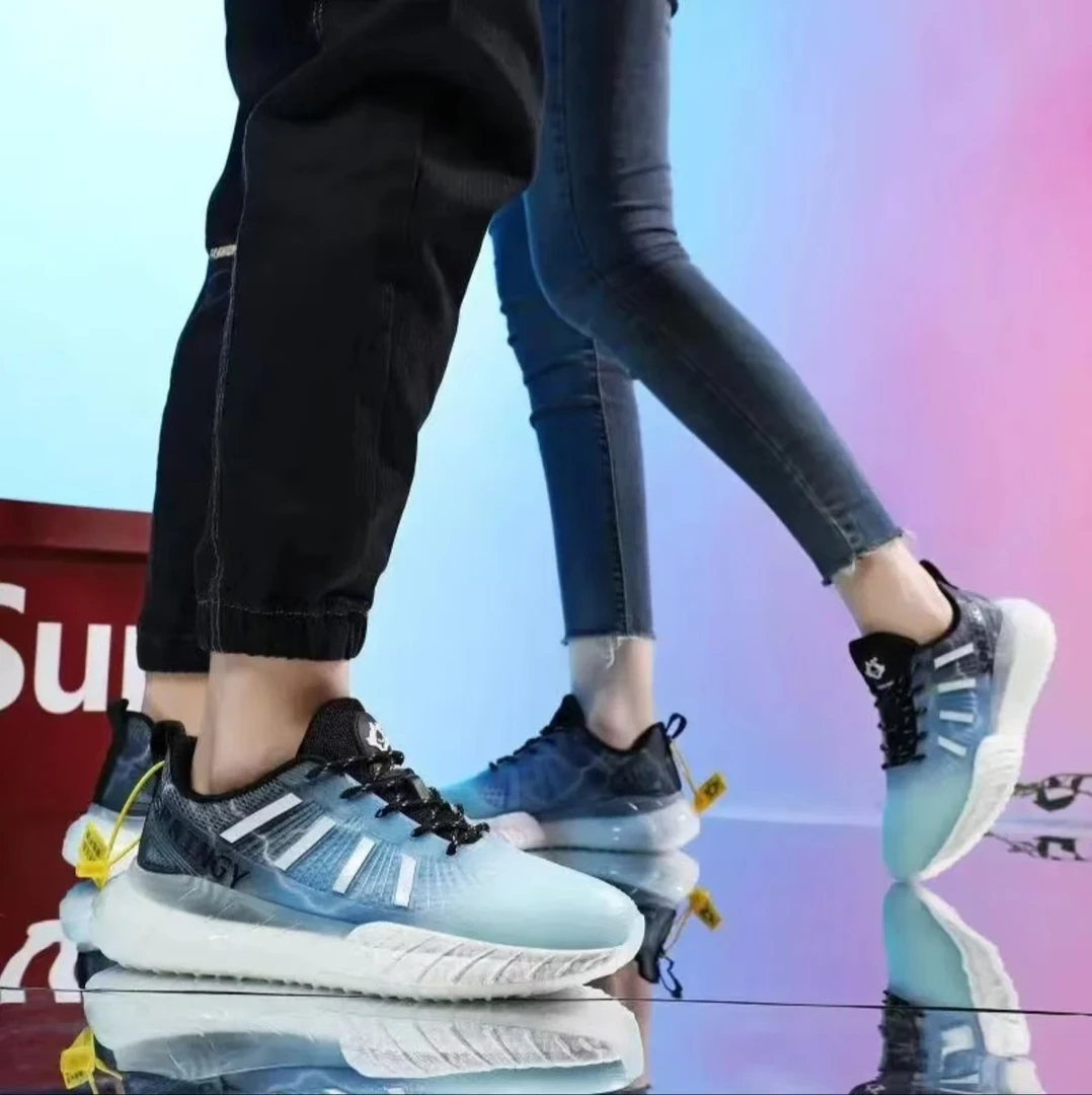 斯图狼高奢定制超软爆米花加厚网面防滑情侣百搭休闲跑步鞋2003