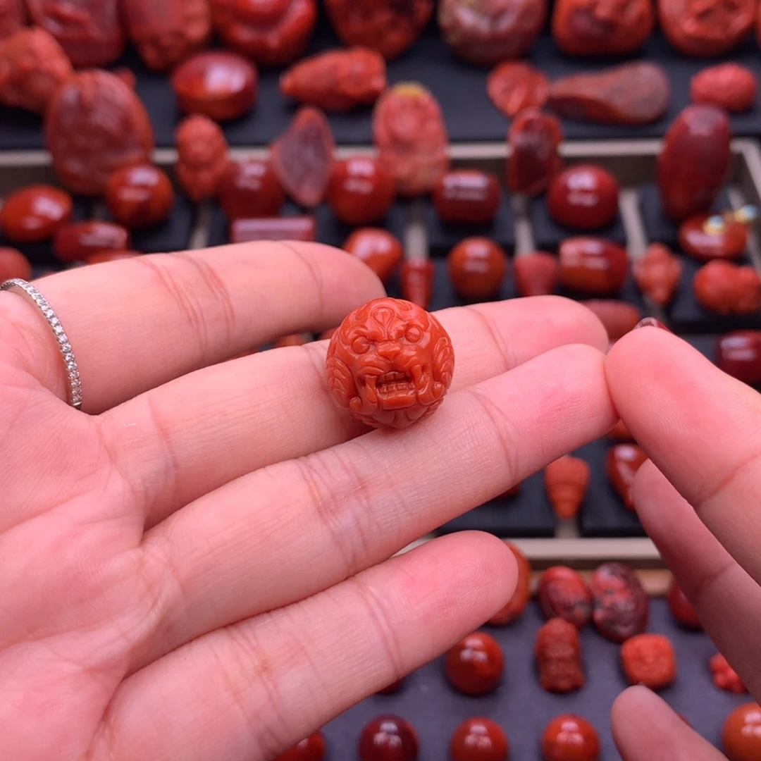 南红玛瑙未镶嵌保山吞金兽16mm