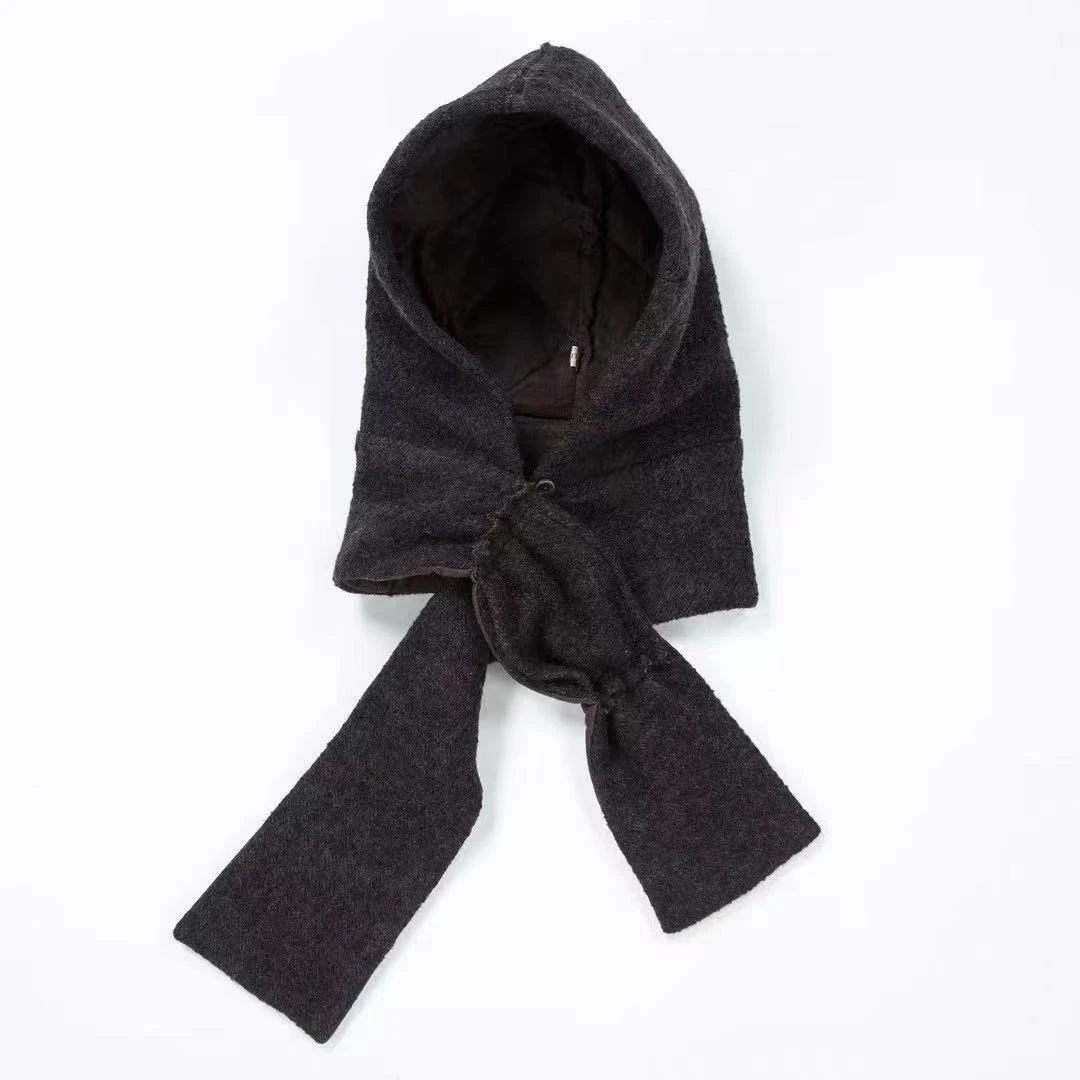 妝點家  垒土  羊毛   粗肌理羊毛连帽围巾   MZ  3062