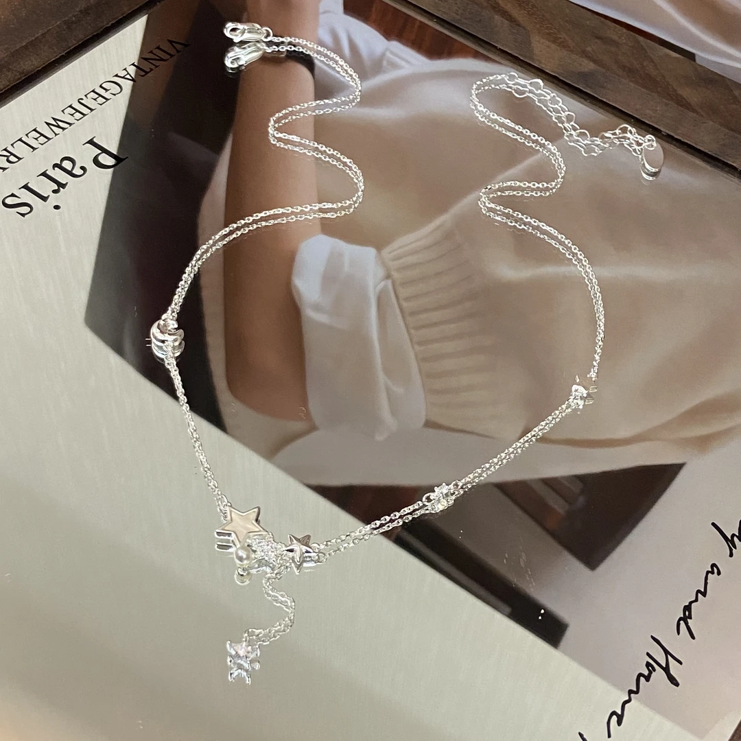 镀K金  星星泡泡月亮  高级感项链X8057