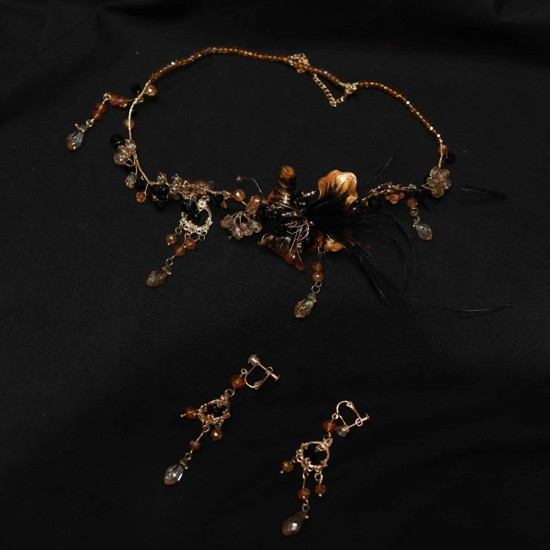 合金仿水晶婚庆饰品 B6372个性款礼服配饰3件套