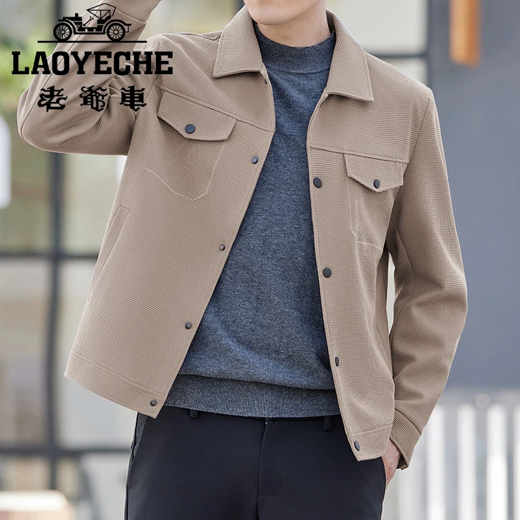 老爷车夹克外套男装2025年男士短款时尚休闲百搭春秋季潮流翻领