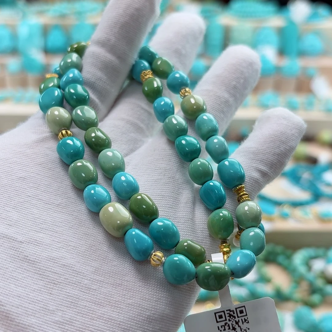 绿松石18K金镶嵌珠宝奇石