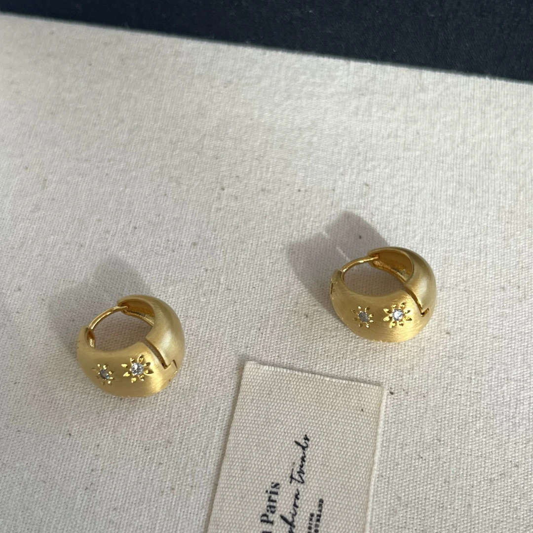 合金锆石耳饰 六芒星锆石耳扣（非质量问题，no退no换介意慎拍！）