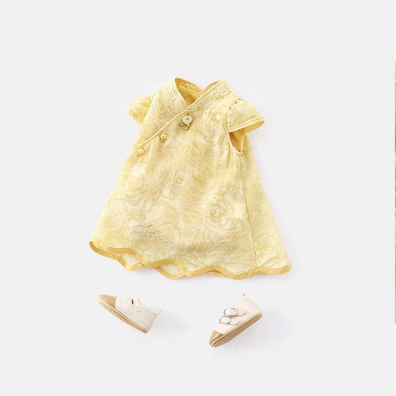 巴拉【商场同款】周岁女宝礼服夏季连体衣新款连衣裙