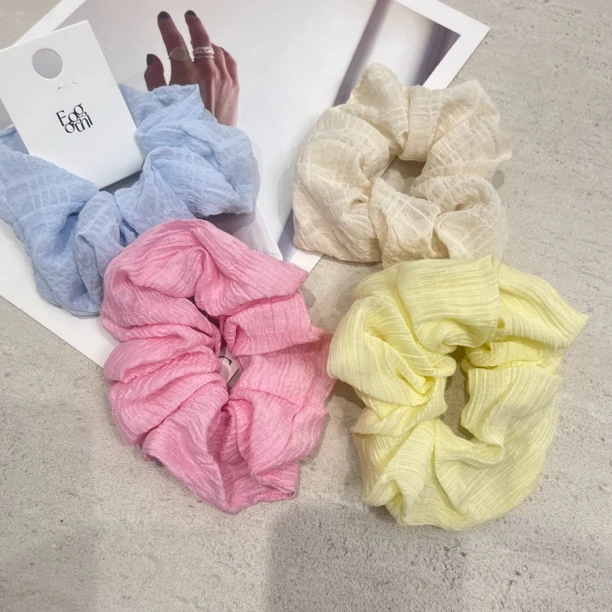 新福利奶油色大肠发圈女高级感简约百搭头绳肥肠发绳不伤发甜美