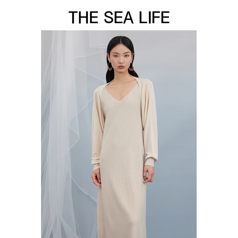 欧海一生早春别致漂亮小衫外搭针织长袖天丝开衫thesealife15723