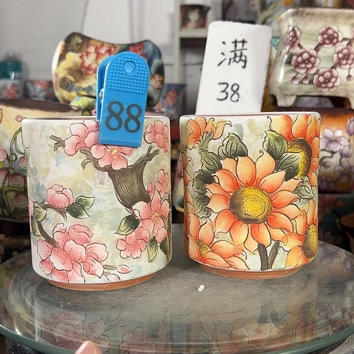 满38包邮 景德镇幸运花盆