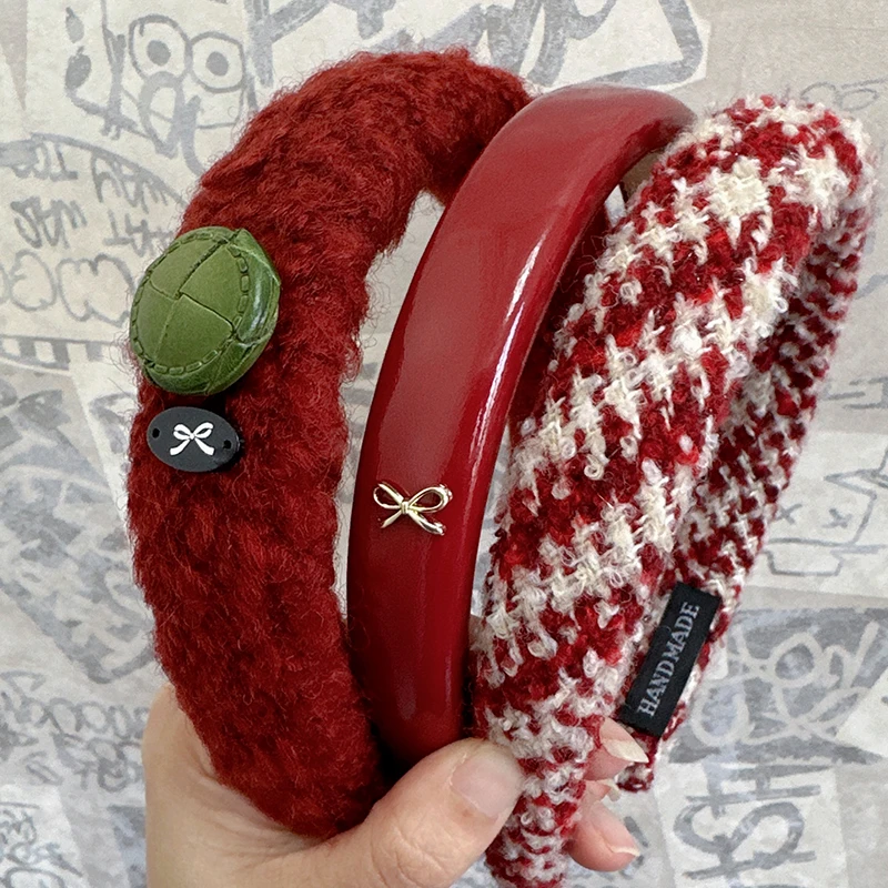 韩式秋冬挚爱红色高颅顶发箍女高级感网红洋气宽头箍新款复古发饰