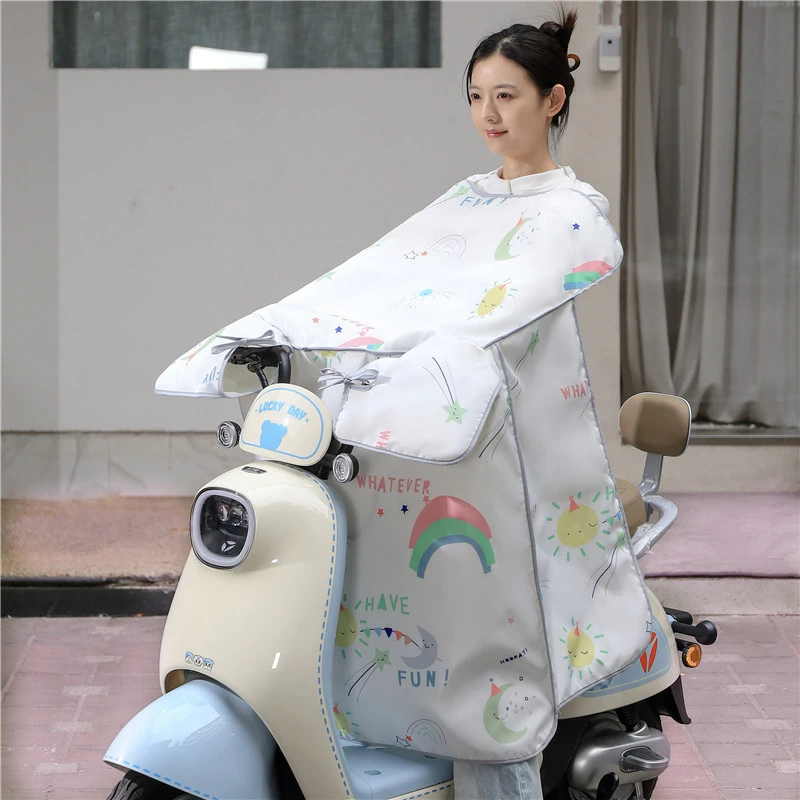 加大夏季电动摩托车挡风被凉感亲肤内里透气双面防水遮阳防晒薄宽