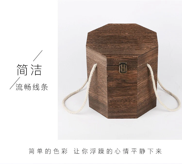 实木八角收纳盒色普洱茶桶茶叶桶包装盒茶叶罐礼品盒收纳盒