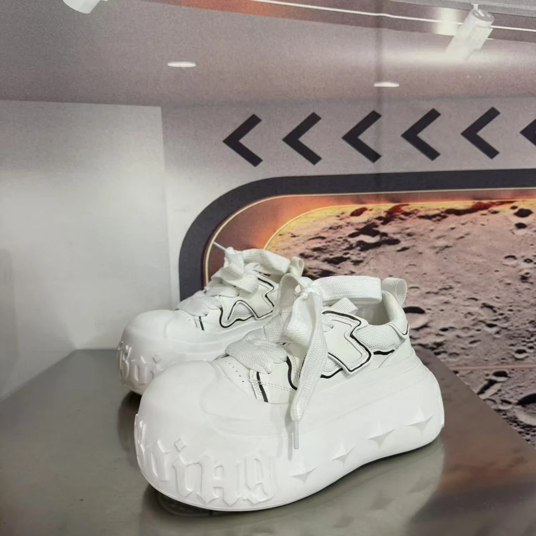 7678春夏新款2025圆头系带韩版简约休闲板鞋潮流百搭ins