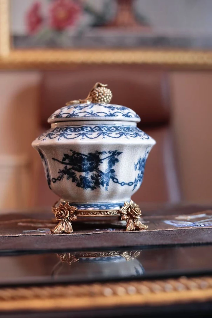 潇允饰家/青花罐/收纳罐/桌面摆件