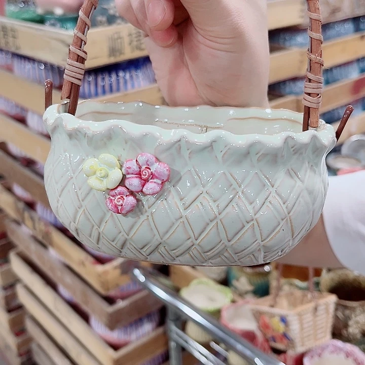 有孔.凑单10元陶瓷花盆发货！