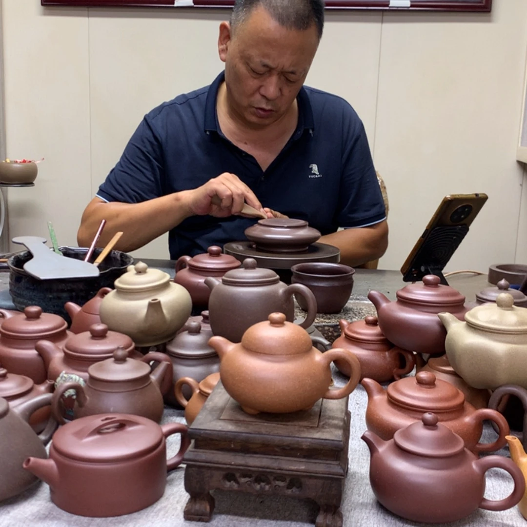 紫泥茶壶黄降坡喜瓢150 C半手工制作