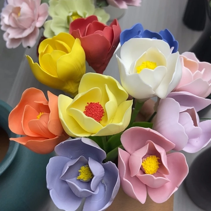 陶瓷手工制作陶瓷花11朵不带叶子