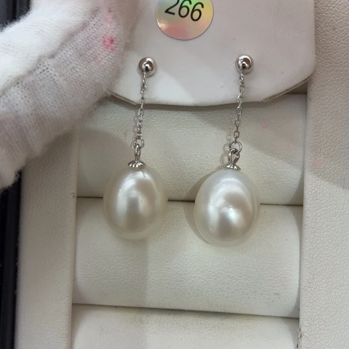 银S925镶嵌耳饰海水珍珠