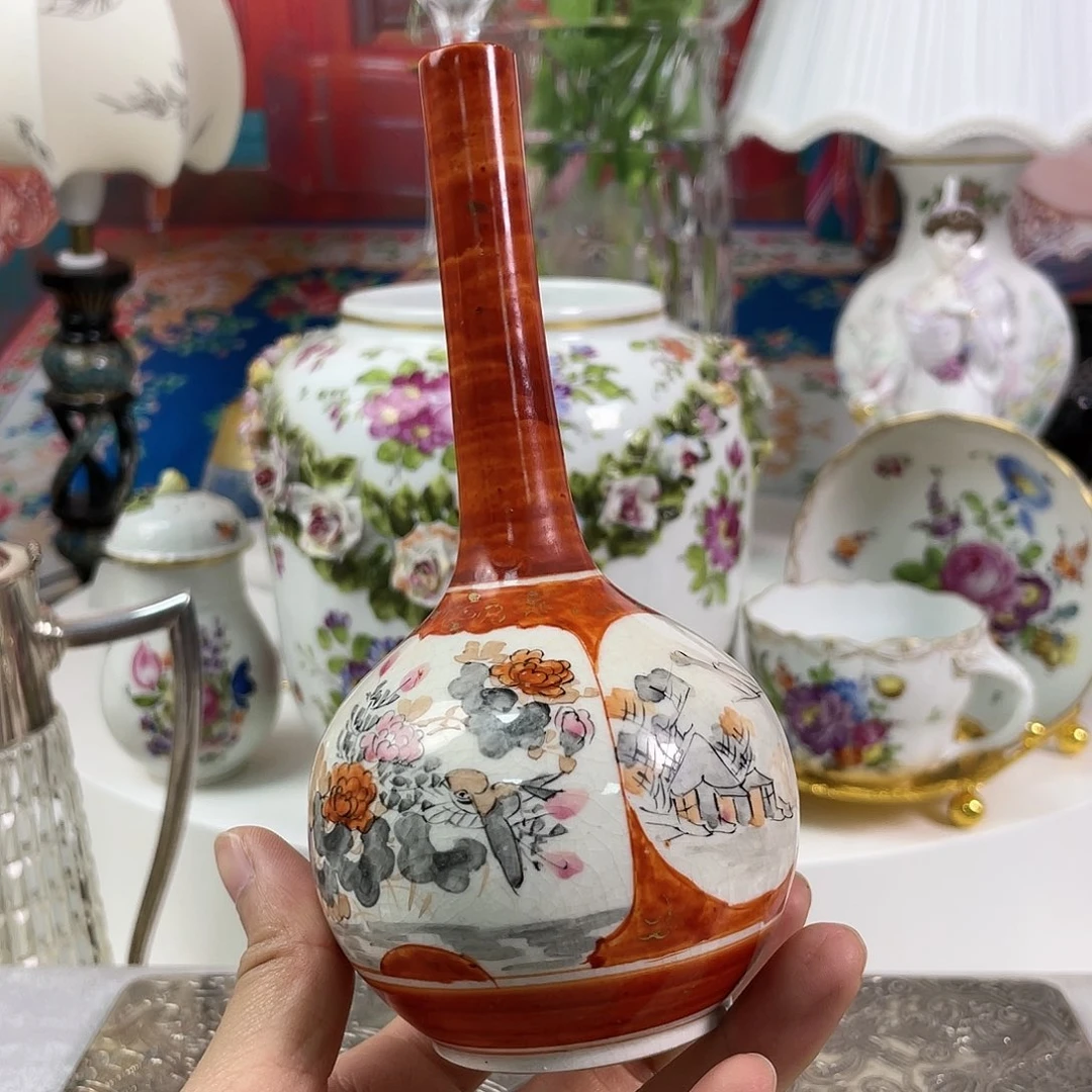 九谷手绘瓷器欧瓷咖啡杯水晶杯