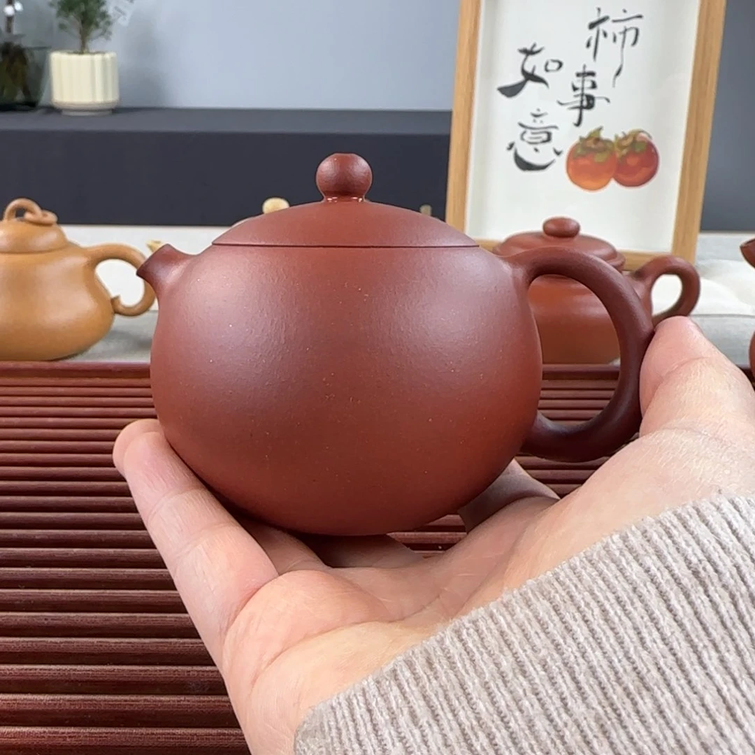 紫砂茶壶微瑕红皮龙西施