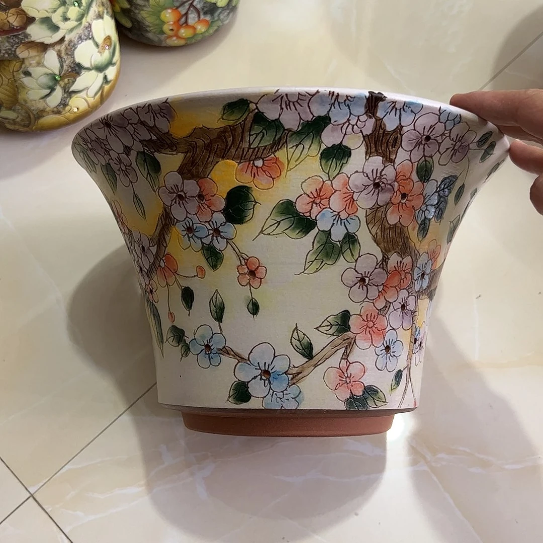 景德镇陶瓷炫彩花盆