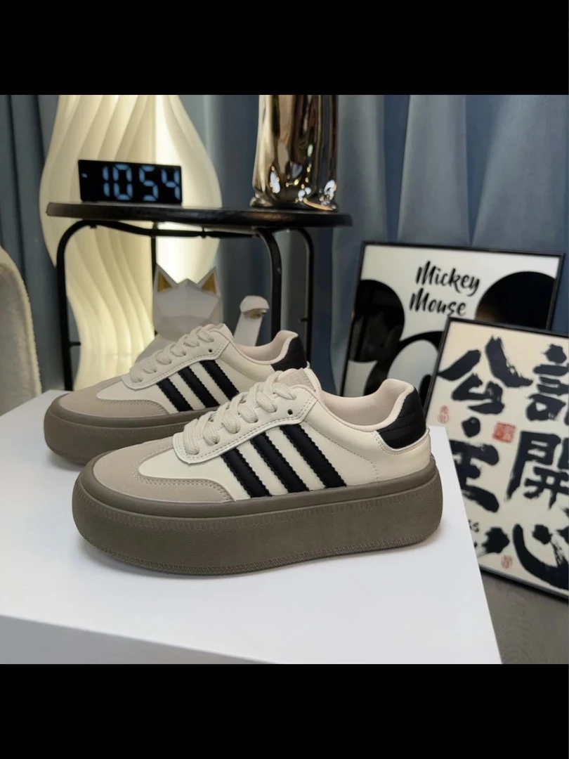 牛皮革德训鞋时尚百搭鞋子春季小众厚底女鞋低帮新款潮鞋夏季板鞋