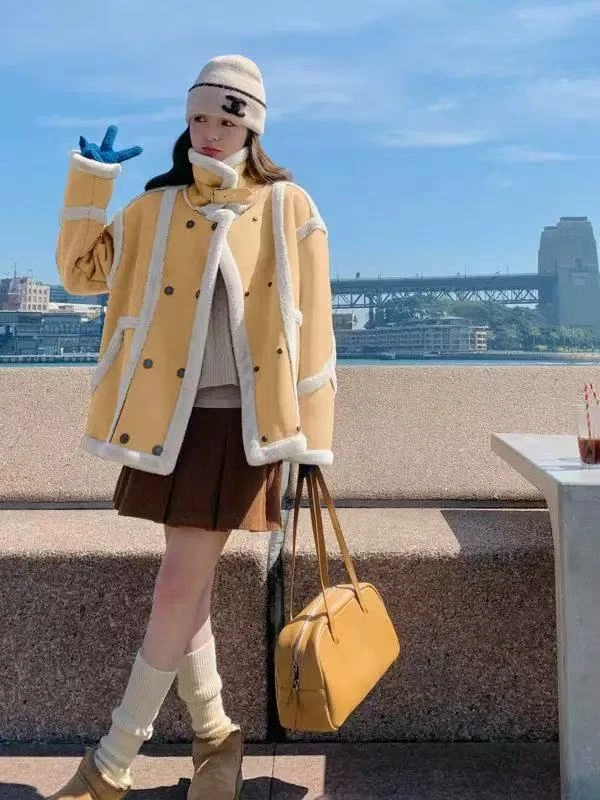 0612 M3 L3双排扣小香风外套设计感洋气时尚加厚小个子韩系