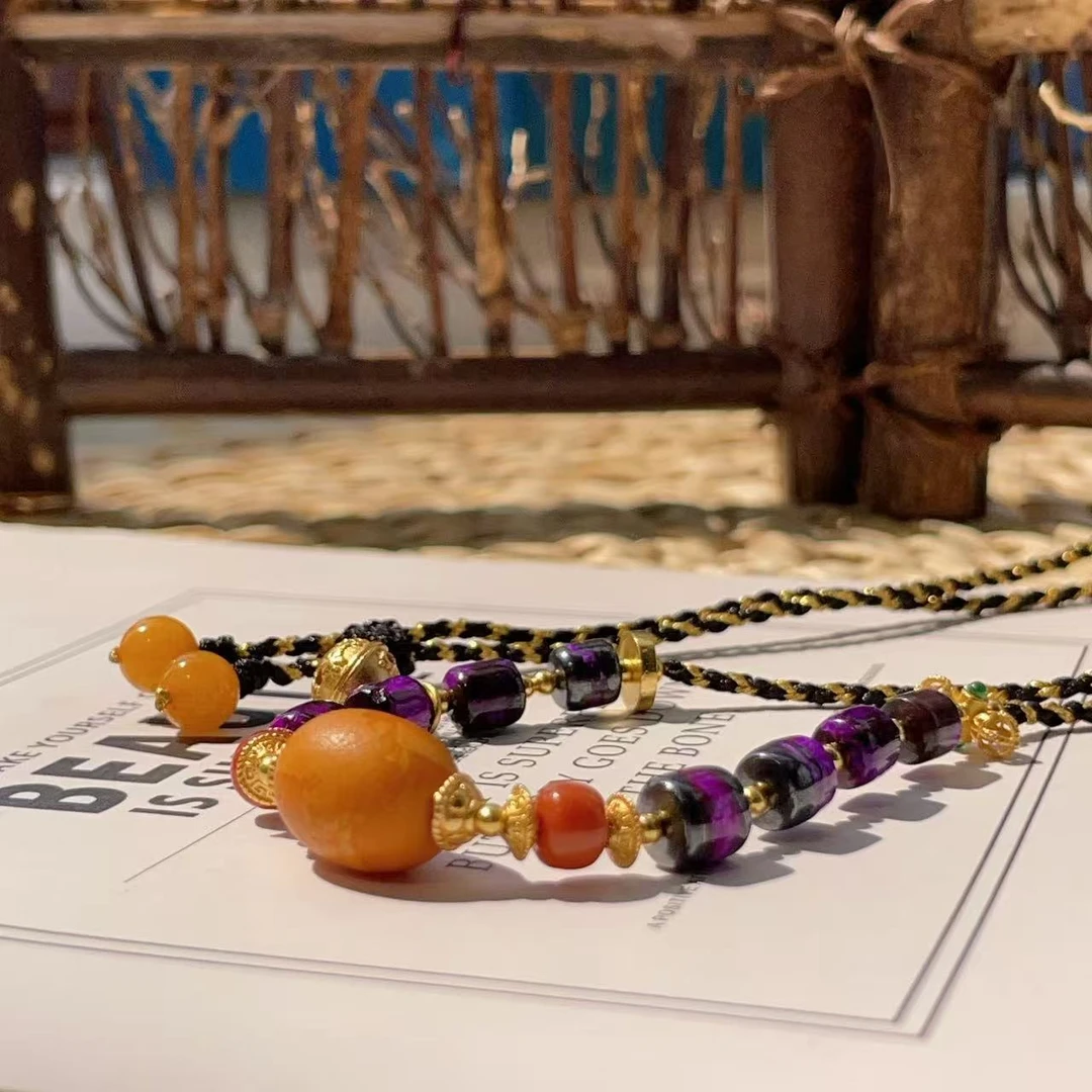 舒俱来红丝绒编绳链可调节/5-6mm/70cm/AZB5935