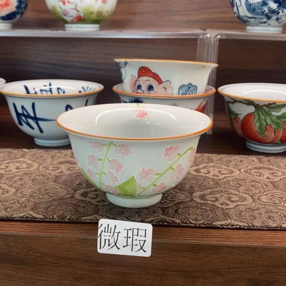 釉下彩老陶泥手工绘制