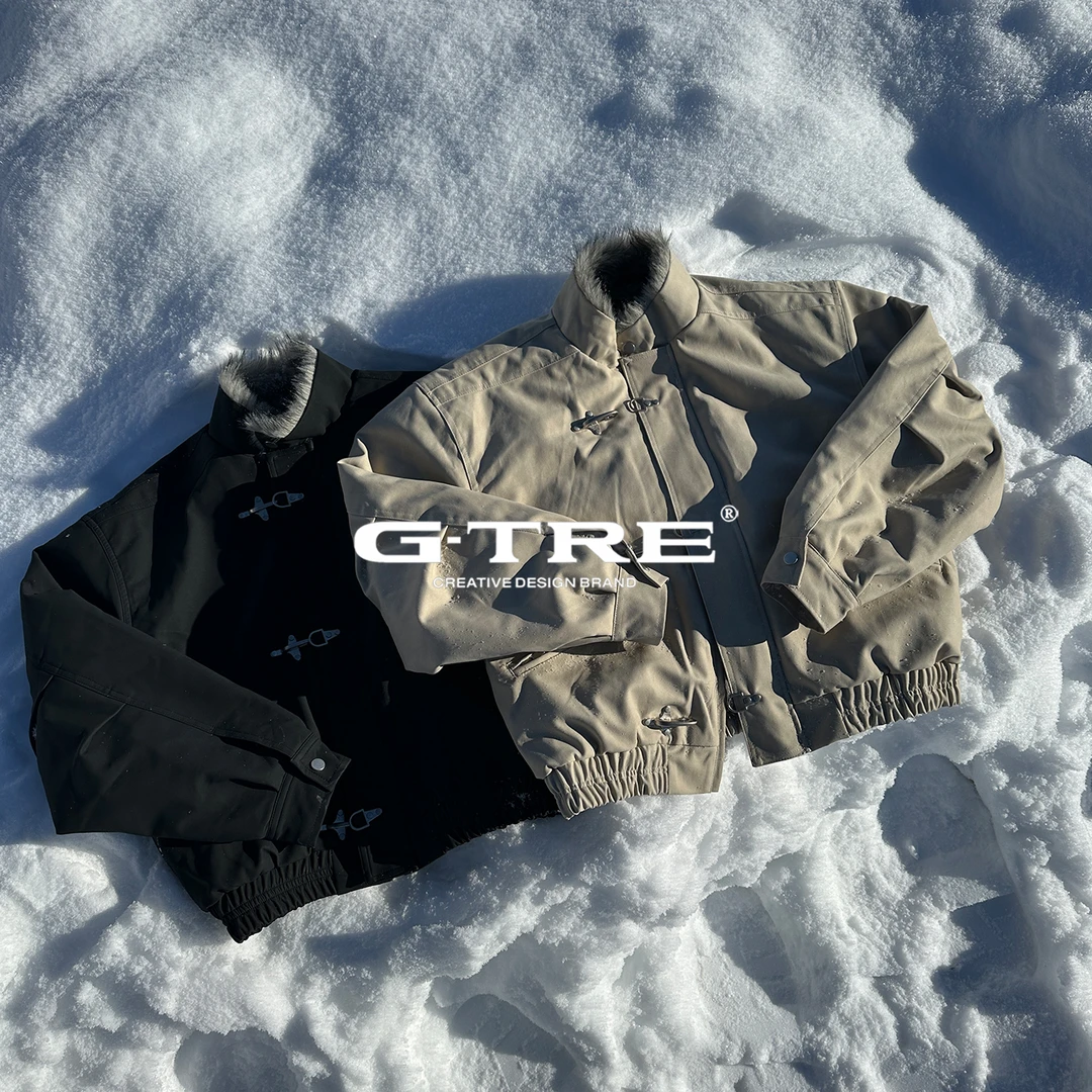 G-TRE 25FW狼王座山雕仿狼毛哈灵顿棉服外套bomber夹克