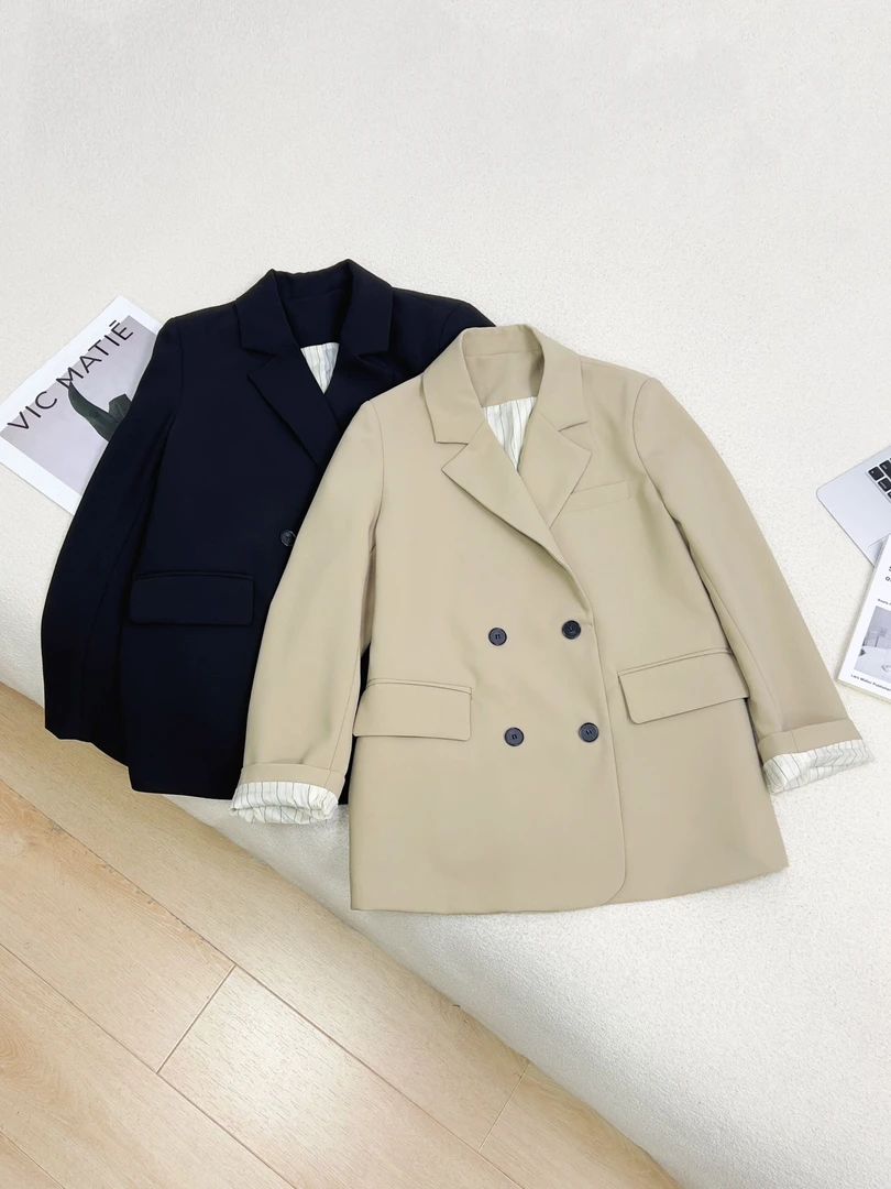 【女王洛克】春季新款韩版双排扣设计西装外套女洋气休闲装LK81455