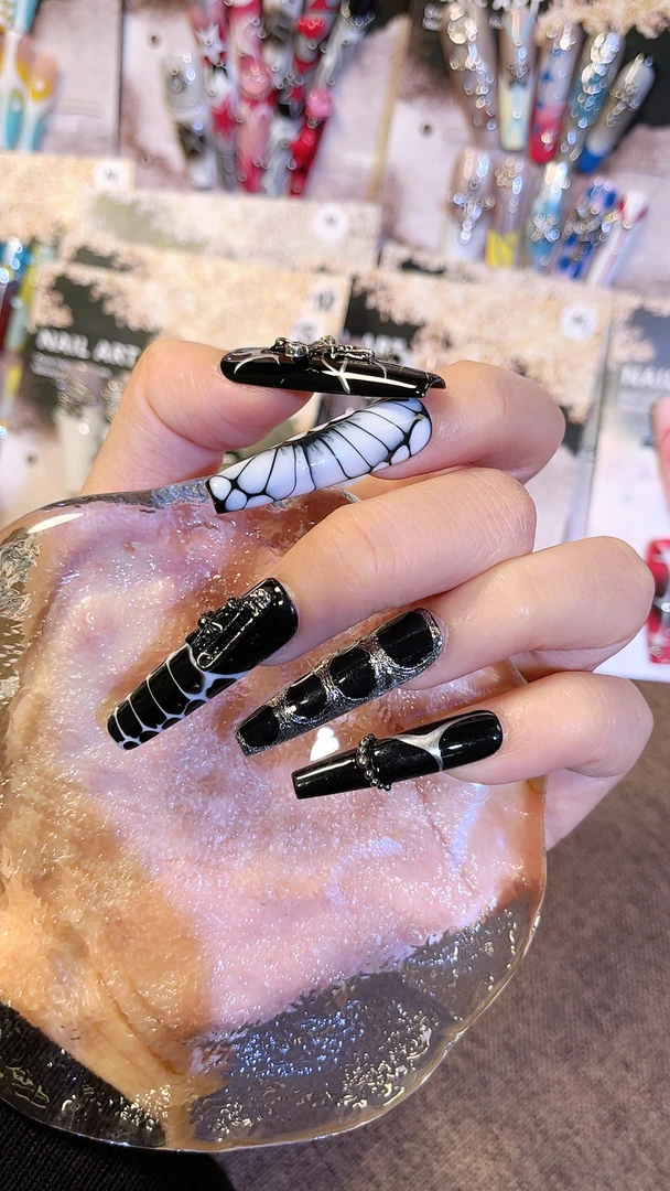 【迟野】ins风小众辣妹手绘纯手工穿戴甲