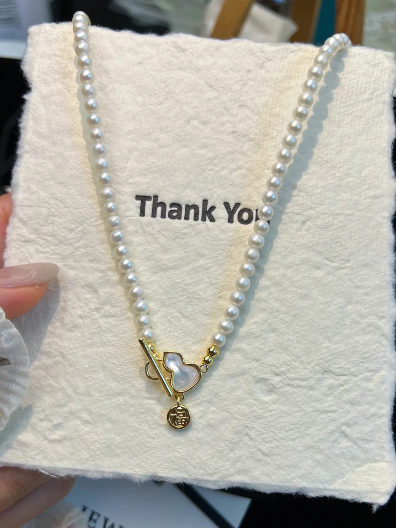 天然淡水珍珠项链纳福4-5mm经典百搭珍珠项链LH0676