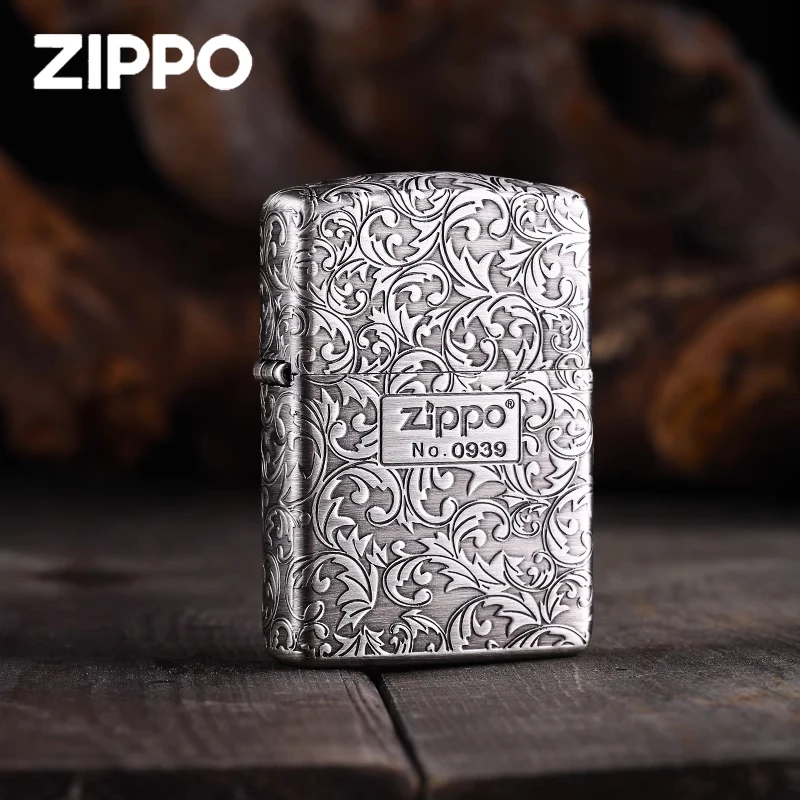 zippo打火机正品五面精雕富贵唐草防风煤油送男友生日礼物DYH1X1