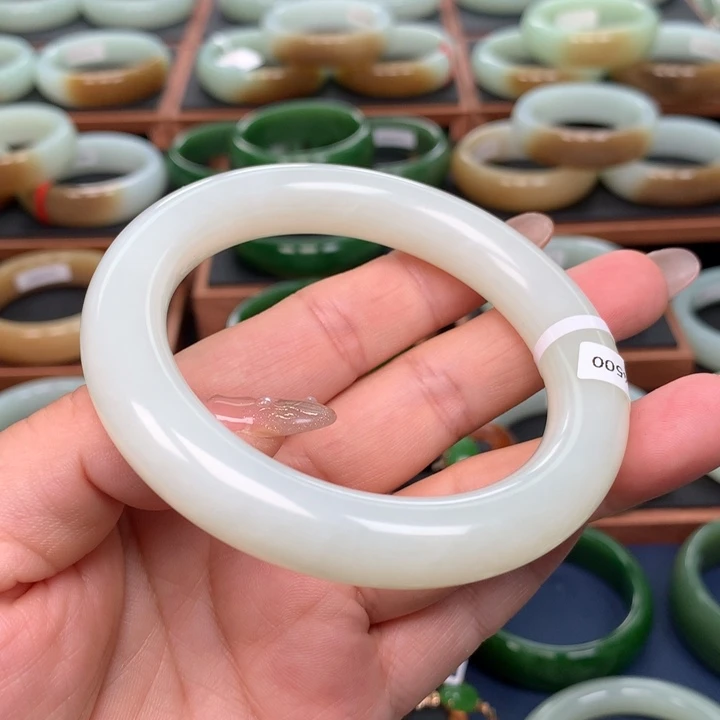 和田玉手镯未镶嵌6061圈口