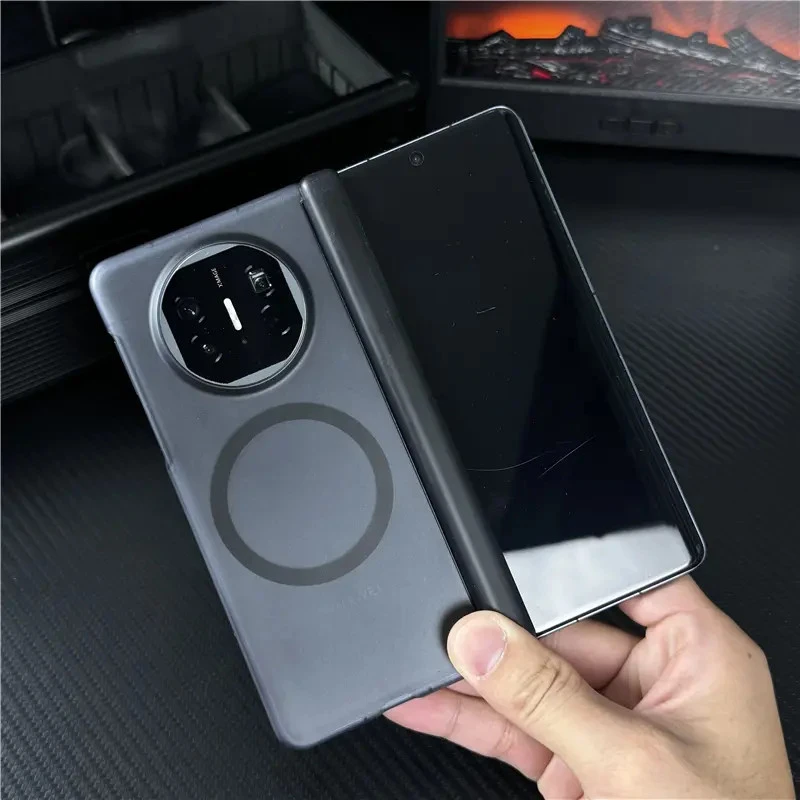 适用华为MateX6手机壳磁吸磨砂肤感双中轴保护套X5典藏版全包防摔