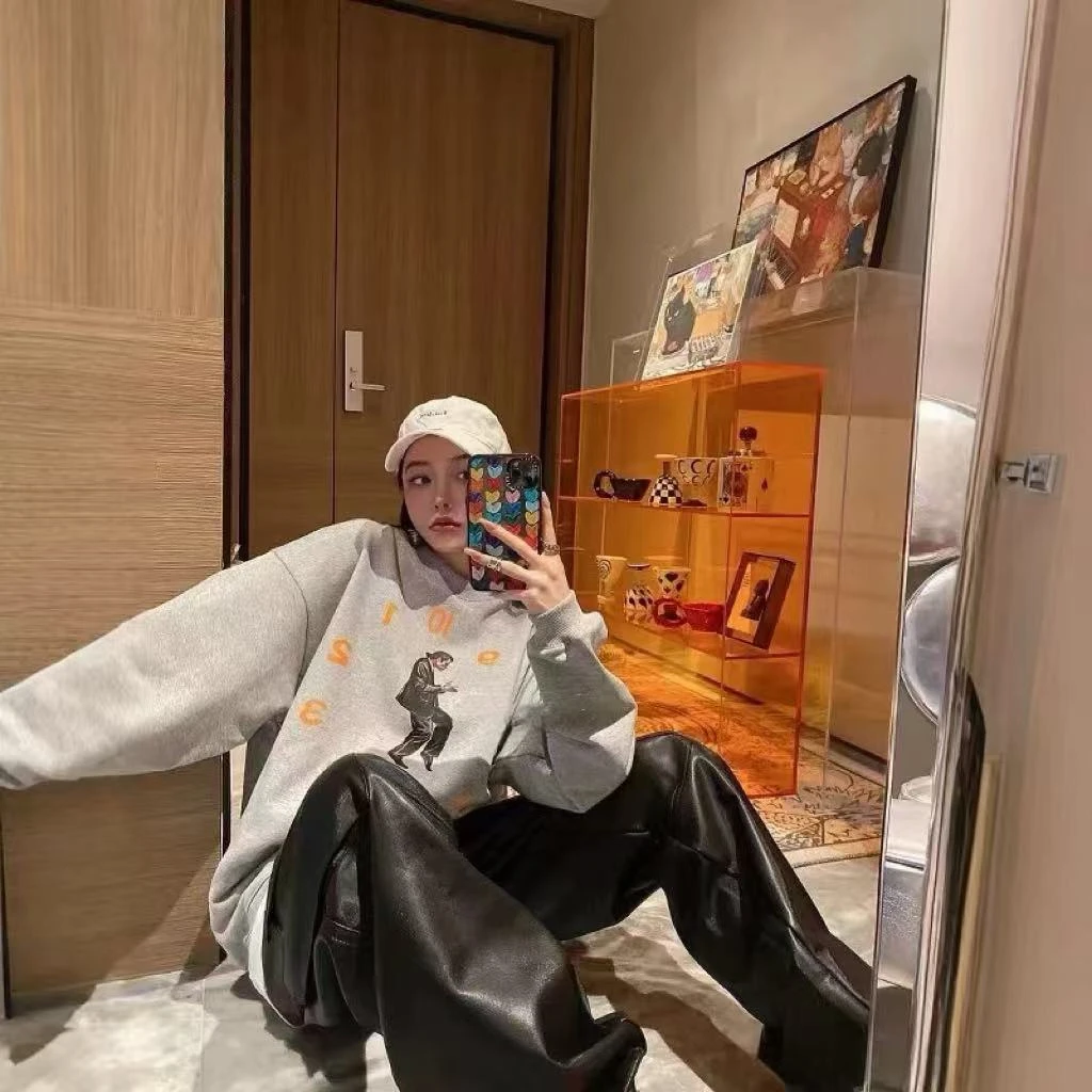 【YELAOBAN】设计款数字时钟时尚卫衣10045