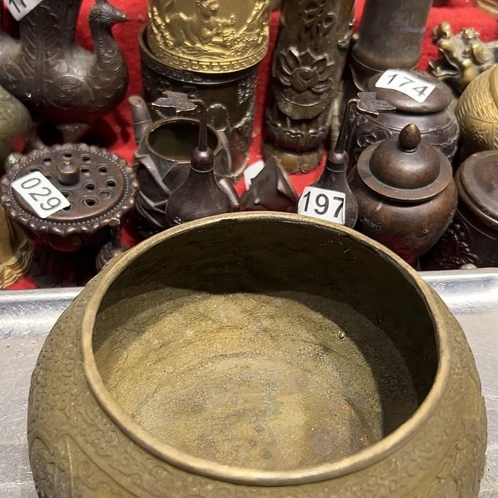 修***神黄铜摆件，文房摆件