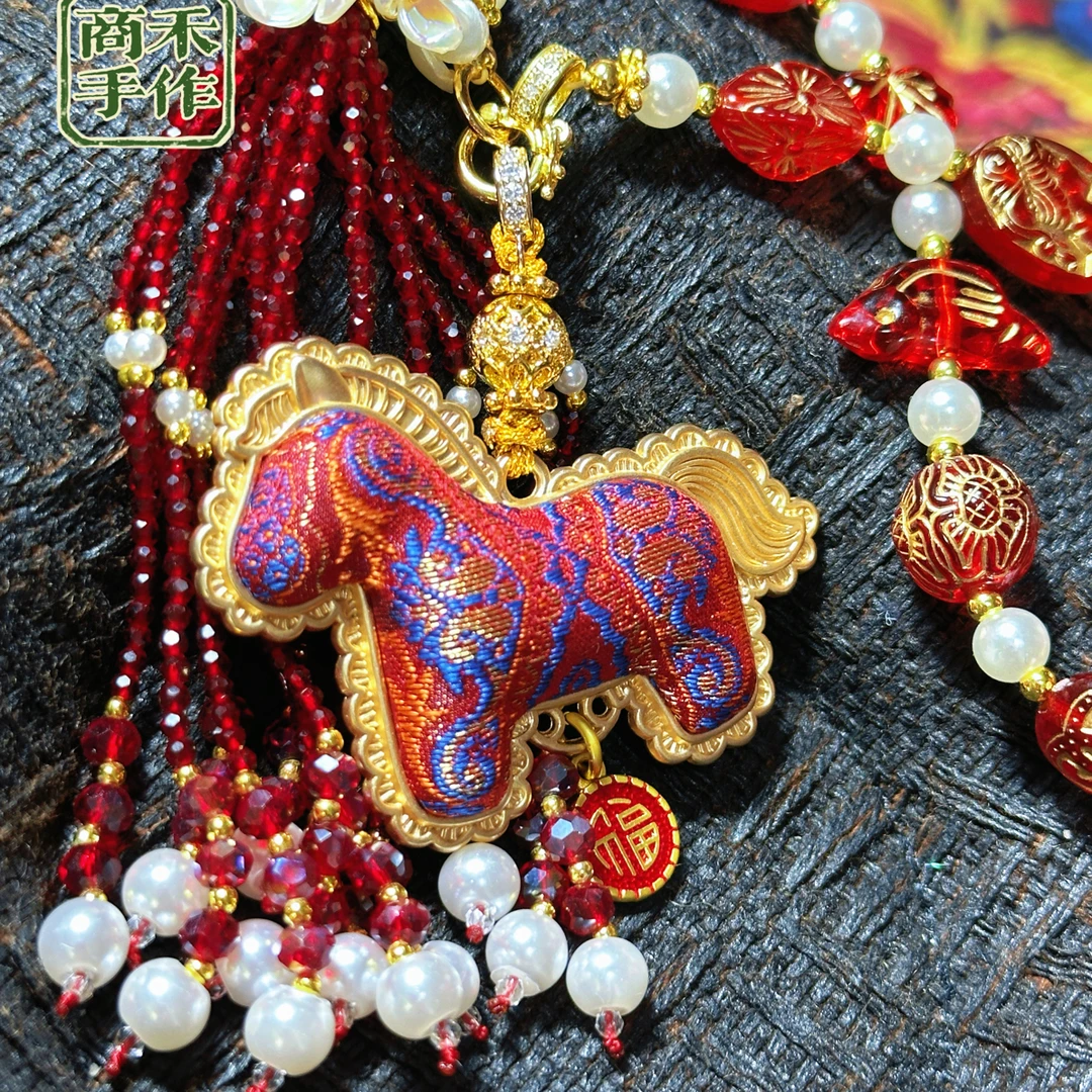 新年系列名家宋锦小马包挂、车挂，女生礼物、生日礼物汉服配饰