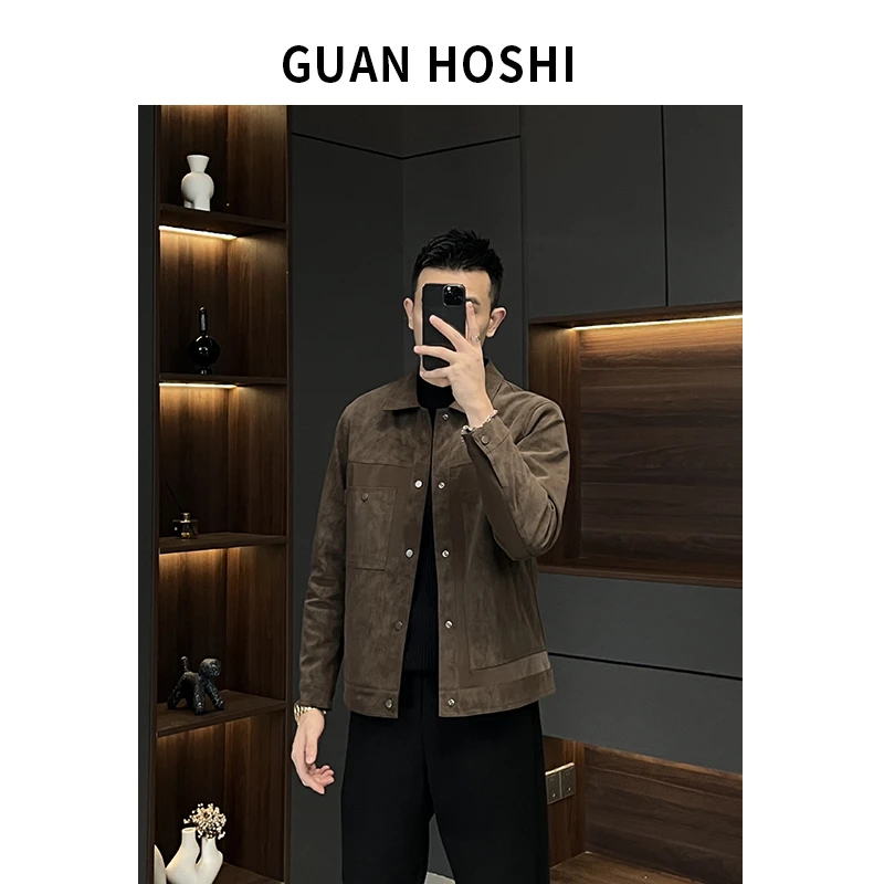 【陈什么陈男装】冬款蛋白皮衣加绒夹克口袋拼接软糯时尚外套99643