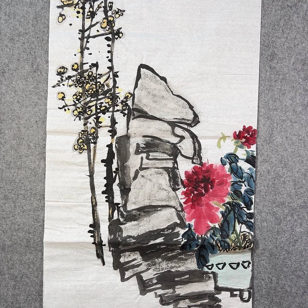 国画450 花鸟在此鸣叫的声响声