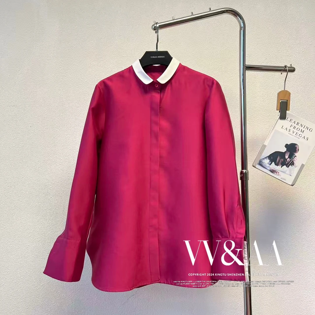 VV&AA 时尚百搭拼色领设计感衬衫 D6155