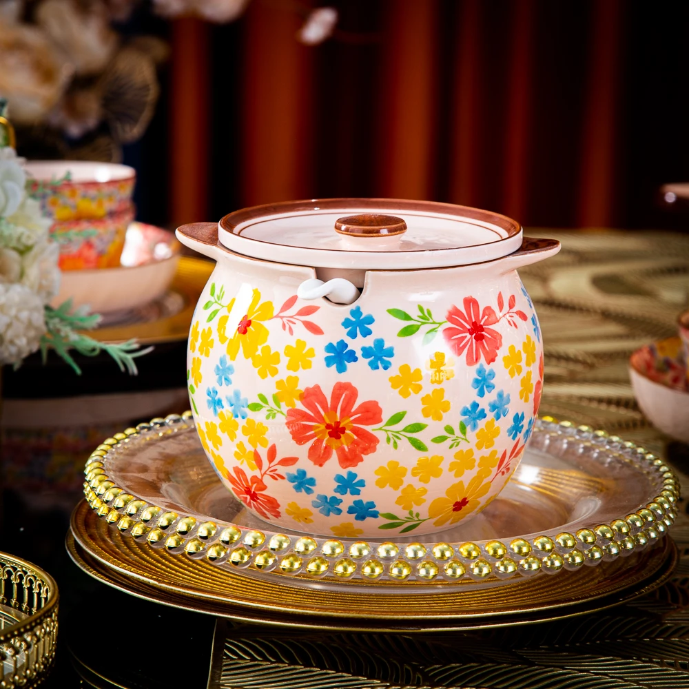 外贸出口【Diacelain】高端餐具蒲公英大号猪油罐油泼辣子罐套装