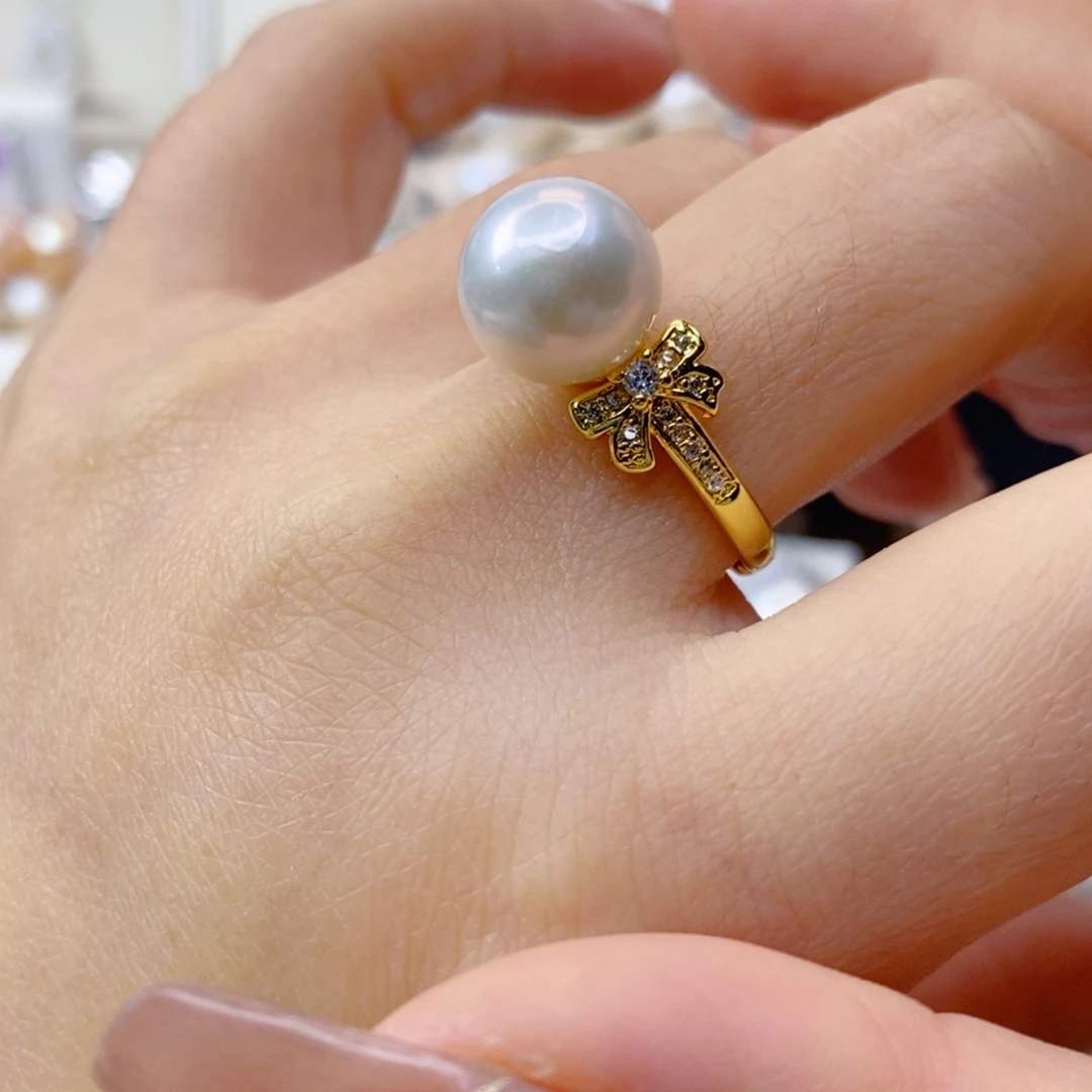 淡水珍珠戒指合金