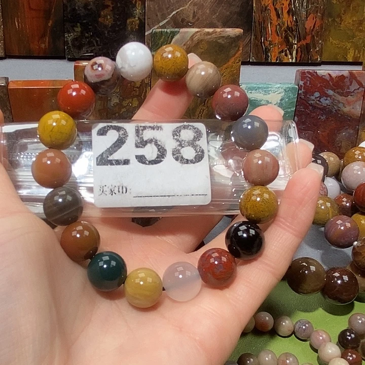 硅化玉未镶嵌天然北票树化玉手串12.6