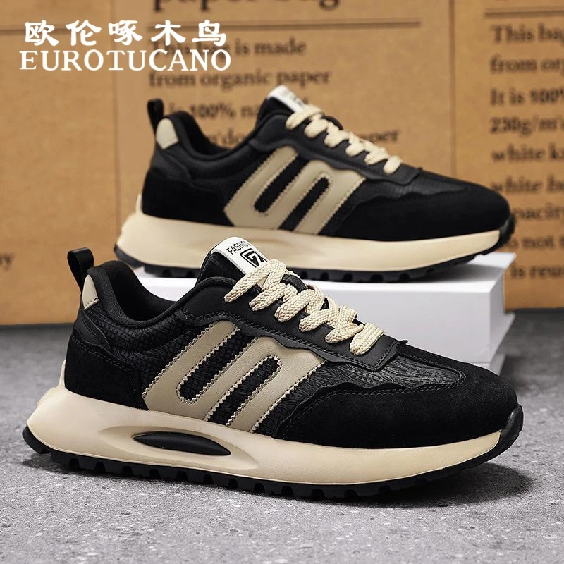 欧伦啄木鸟EUROTUCANO男鞋冬季增高休闲鞋男款厚底防滑耐磨运动鞋