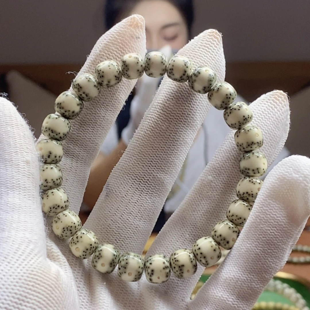 星月菩提手串米*粒美树文玩•卡9通体一线天